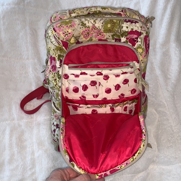 Vera Bradley Floral Laptop Backpack in Pinks greens grays & yellows - Picture 3 of 6